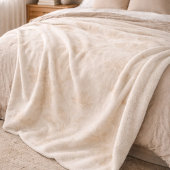 Couverture Sherpa Fleurs en Beige Clair