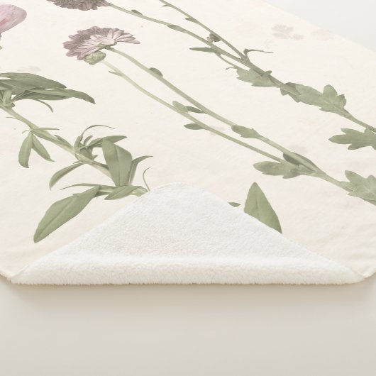 Couverture Sherpa Fleurs en rose (3/4)