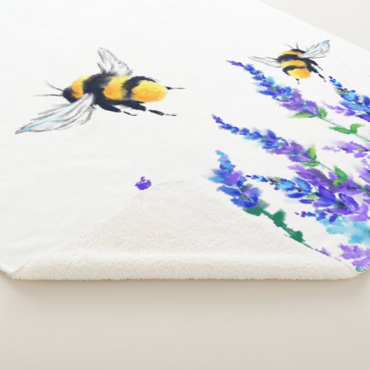 Couverture Sherpa Fleurs et abeilles Sherpa Blanket (3/4)