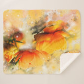 Couverture Sherpa Fleurs et accents papillon (Devant (Horizontal))
