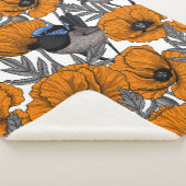 Couverture Sherpa Fleurs et fleurs de pavot orangé 2 (3/4)