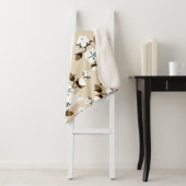 Couverture Sherpa Fleurs et nom de coton Farmhouse moderne en Script (En situation)