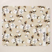 Couverture Sherpa Fleurs et nom de coton Farmhouse moderne en Script (Devant (Horizontal))