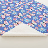 Couverture Sherpa Fleurs et papillons (3/4)