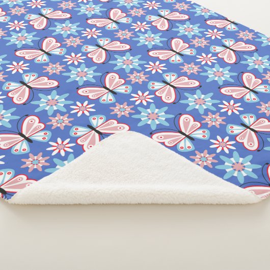 Couverture Sherpa Fleurs et papillons (3/4)