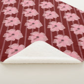 Couverture Sherpa Fleurs Et Rayures Roses Blanket Sherpa (3/4)