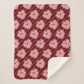 Couverture Sherpa Fleurs Et Rayures Roses Blanket Sherpa (Devant)