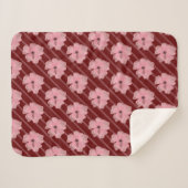 Couverture Sherpa Fleurs Et Rayures Roses Blanket Sherpa (Devant (Horizontal))