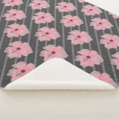Couverture Sherpa Fleurs Et Rayures Roses Blanket Sherpa (3/4)