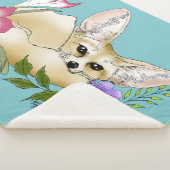 Couverture Sherpa Fleurs Fennec Fox mignonnes (3/4)