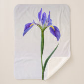 Couverture Sherpa Fleurs | Fleur Iris Violet (Devant)