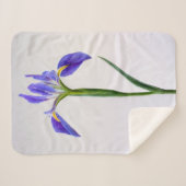 Couverture Sherpa Fleurs | Fleur Iris Violet (Devant (Horizontal))