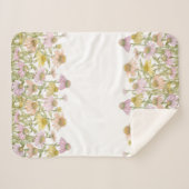 Couverture Sherpa Fleurs Florales Botaniques Aquarelle Petite (Devant (Horizontal))