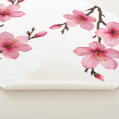 Couverture Sherpa Fleurs florales de cerisier rose blanc (3/4)