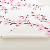 Couverture Sherpa Fleurs florales de cerisier rose blanc (3/4)