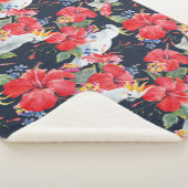 Couverture Sherpa Fleurs florales Fleurs de feuillage Hibiscus rouge (3/4)