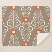 Couverture Sherpa Fleurs géométriques : Conception Vintage et transp (Devant (Horizontal))