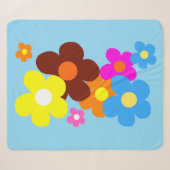 Couverture Sherpa Fleurs heureuses ciel bleu clair (Devant (Horizontal))
