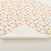 Couverture Sherpa Fleurs jaunes assez roses d'aquarelle (3/4)