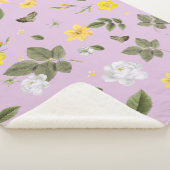Couverture Sherpa Fleurs jaunes et roses blanches 5 (3/4)