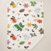 Couverture Sherpa Fleurs jaunes et roses blanches 7 (Devant)