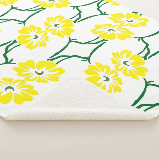 Couverture Sherpa Fleurs Jaunes : Motif sans couture illustré (3/4)