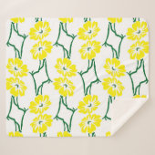 Couverture Sherpa Fleurs Jaunes : Motif sans couture illustré (Devant (Horizontal))