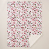 Couverture Sherpa Fleurs jolies roses de cerisier en fleurs (Devant)