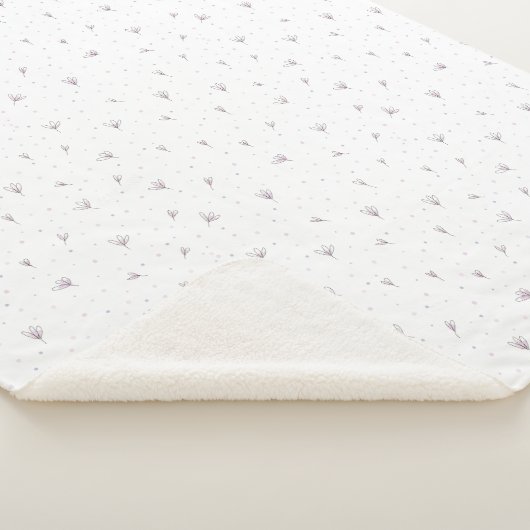 Couverture Sherpa Fleurs Lilac (3/4)