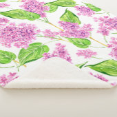 Couverture Sherpa Fleurs lilas rose aquarelle (3/4)
