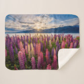 Couverture Sherpa Fleurs | Lupines Nouvelle-Zélande (Devant (Horizontal))