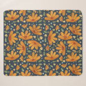 Couverture Sherpa Fleurs Luxe Jaunes (Devant (Horizontal))