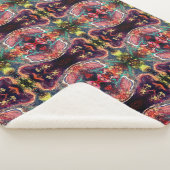 Couverture Sherpa fleurs magiques Abstraites or rose (3/4)