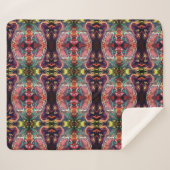 Couverture Sherpa fleurs magiques Abstraites or rose (Devant (Horizontal))