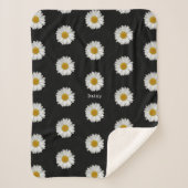 Couverture Sherpa Fleurs marguerites mignonnes avec nom (Devant)