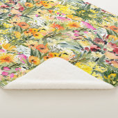 Couverture Sherpa Fleurs Minuscules Champ : Aquarelle Lumineuse. (3/4)