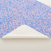 Couverture Sherpa Fleurs minuscules Motif.Bleu 02.b Rose BG (3/4)