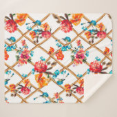 Couverture Sherpa fleurs mode tissu design fleur, huile, peinture, (Devant (Horizontal))