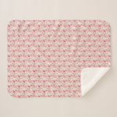 Couverture Sherpa Fleurs modernes roses mignonnes motif Haut basket (Devant (Horizontal))