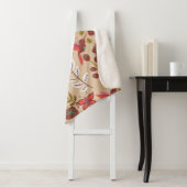 Couverture Sherpa Fleurs motifs florales sans soudure, oiseaux, papi (En situation)