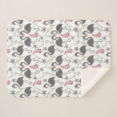 Couverture Sherpa Fleurs motifs roses flamingo sans coutures, feuill (Devant (Horizontal))