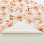 Couverture Sherpa Fleurs Orange Croire (3/4)