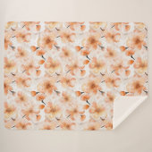 Couverture Sherpa Fleurs Orange Croire (Devant (Horizontal))