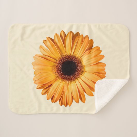Couverture Sherpa Fleurs | Orange Gerbera (Devant (Horizontal))