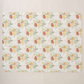 Couverture Sherpa Fleurs Orange Jaune Rouge (Devant (Horizontal))