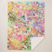 Couverture Sherpa Fleurs pastel (Devant)