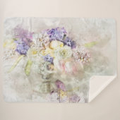 Couverture Sherpa *~* Fleurs Pastel AR26 Classique Moderne Romantiqu (Devant (Horizontal))