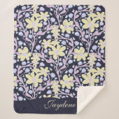 Couverture Sherpa Fleurs Pastel Jaunes Parmi Les Vignes (Devant)