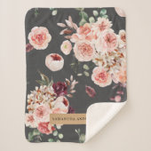 Couverture Sherpa Fleurs Pastel Modernes & Cadeau Personnalisé Kraft (Devant)
