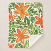 Couverture Sherpa Fleurs peintes à la main et de vacances (Devant)